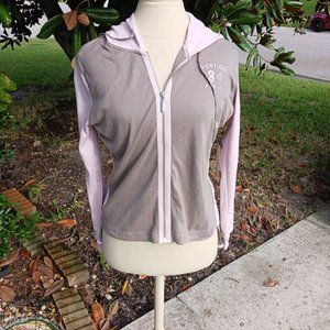 Vertigo Paris Cinder/Pink Zippered Hoodie Sweatshirt Sweater Large